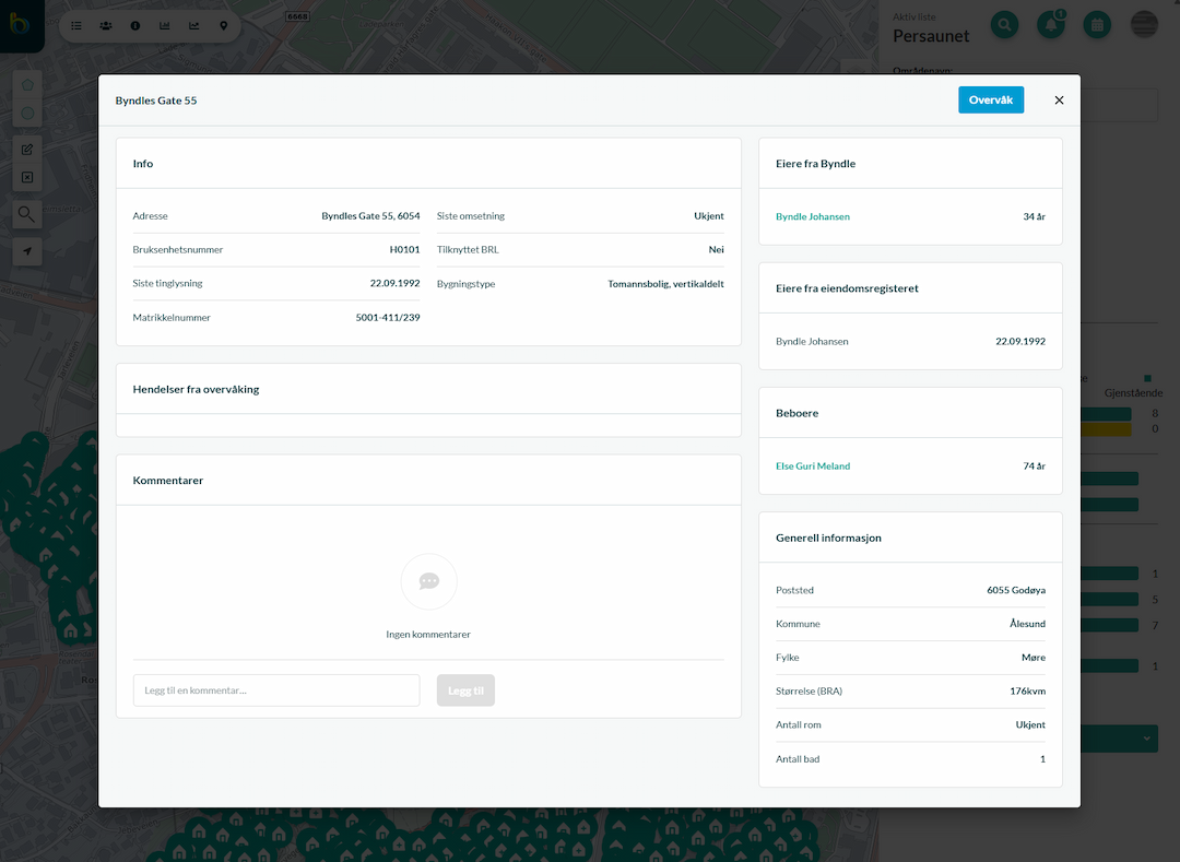 Kundevisning interface